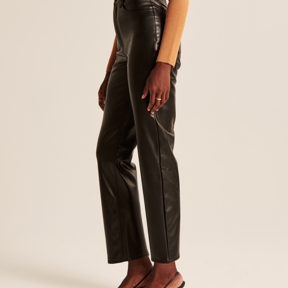 Abercrombie Leather Ankle Straight Pant - Picture 4 of 6